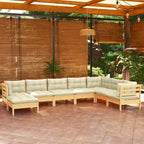 vidaXL Modulares Garten-Lounge-Set – Kiefer Massiv, Kissen