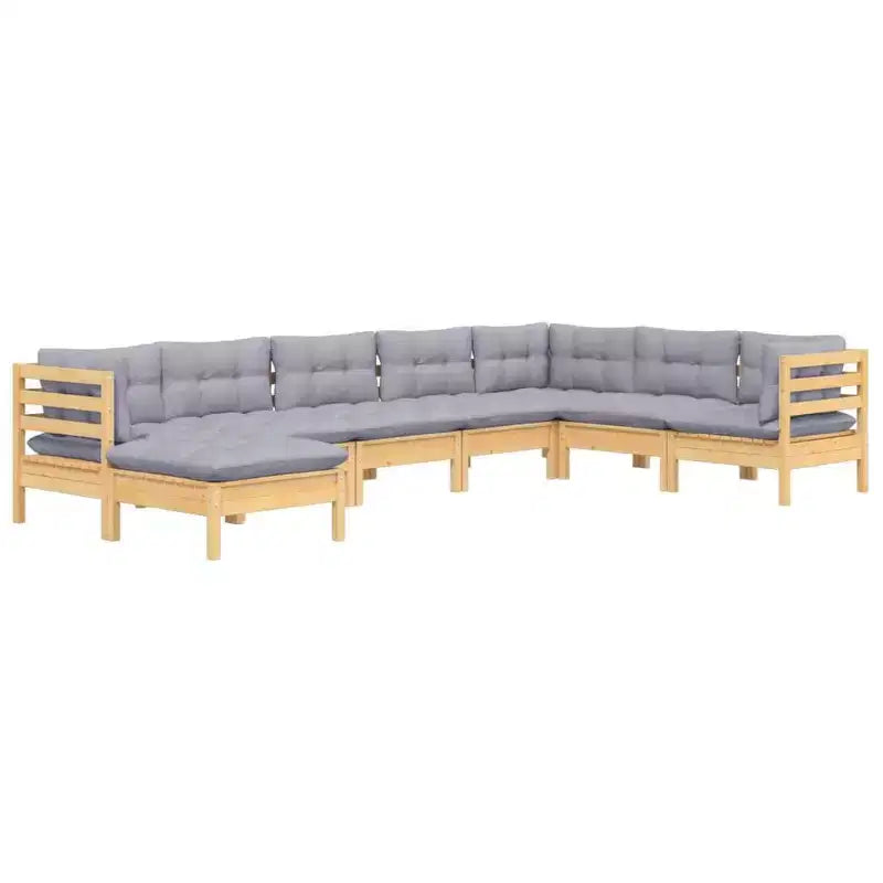 vidaXL Modulares Garten-Lounge-Set – Kiefer Massiv, Kissen