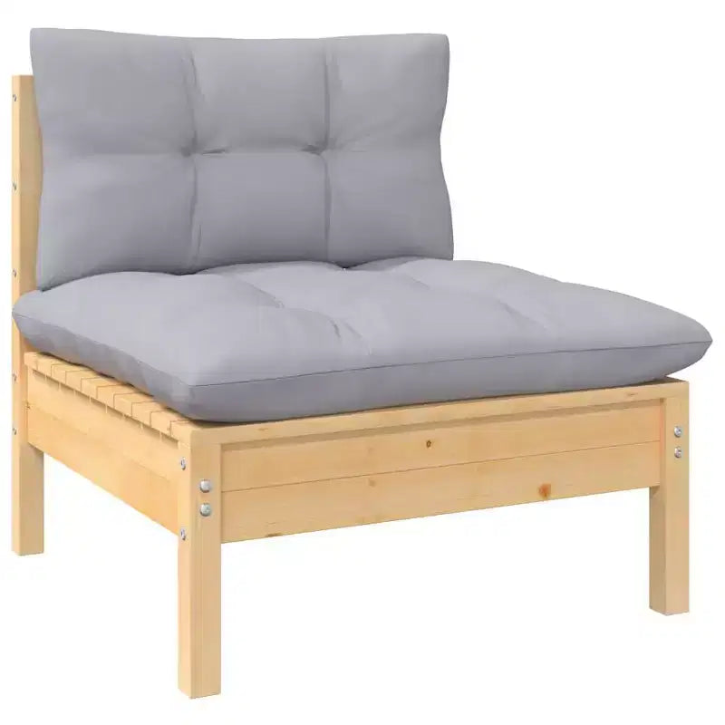 vidaXL Modulares Garten-Lounge-Set – Kiefer Massiv, Kissen