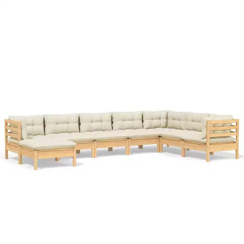 vidaXL Modulares Garten-Lounge-Set – Kiefer Massiv, Kissen
