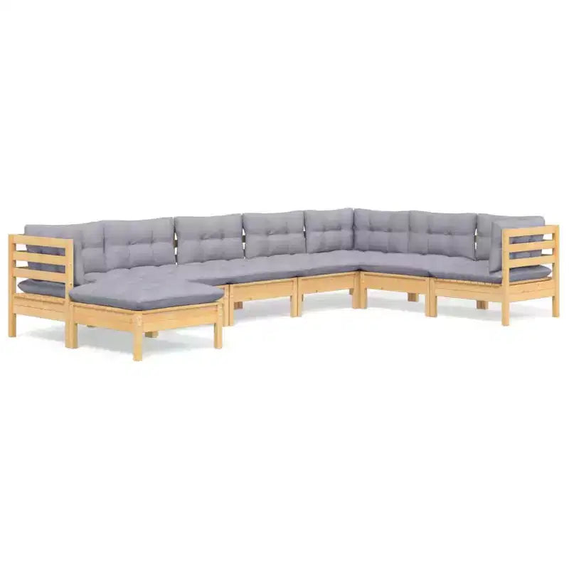 vidaXL Modular Garden Lounge Set - Solid Pinewood, Cushions