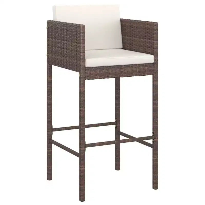vidaXL Gartenbar-Set mit Kissen Polyrattan-Sitz 3/Mehrfarbig