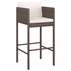 vidaXL Gartenbar-Set mit Kissen Polyrattan-Sitz 3/Mehrfarbig