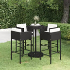 vidaXL Gartenbar-Set mit Kissen Polyrattan-Sitz 3/Mehrfarbig