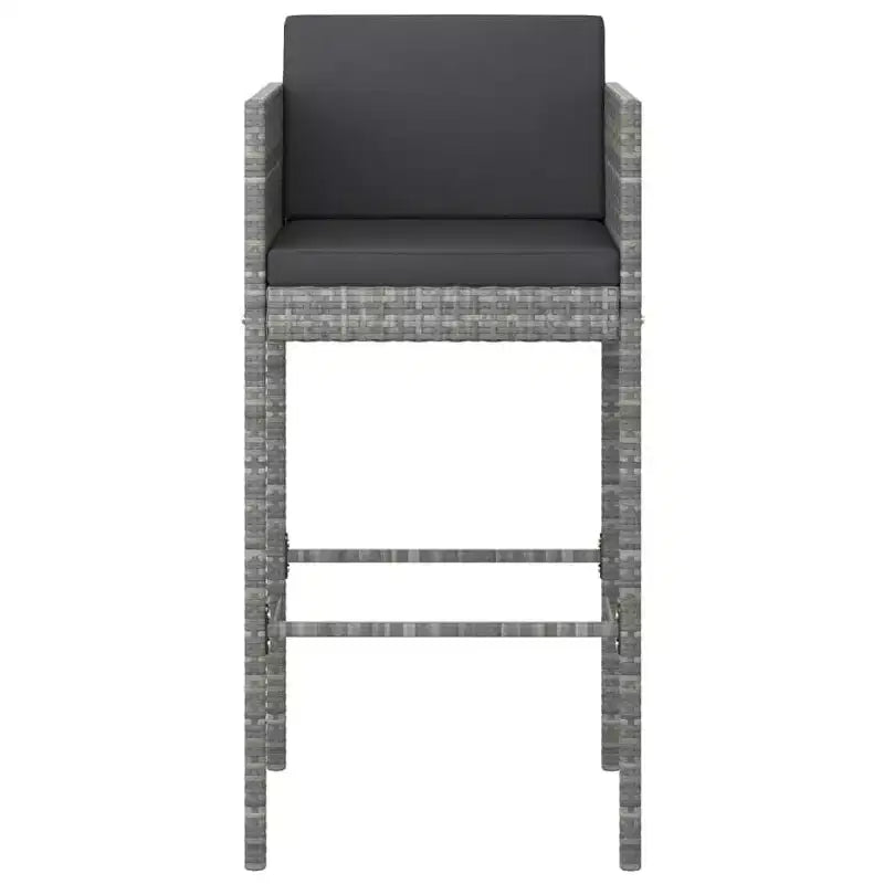 vidaXL Gartenbar-Set mit Kissen Polyrattan-Sitz 3/Mehrfarbig