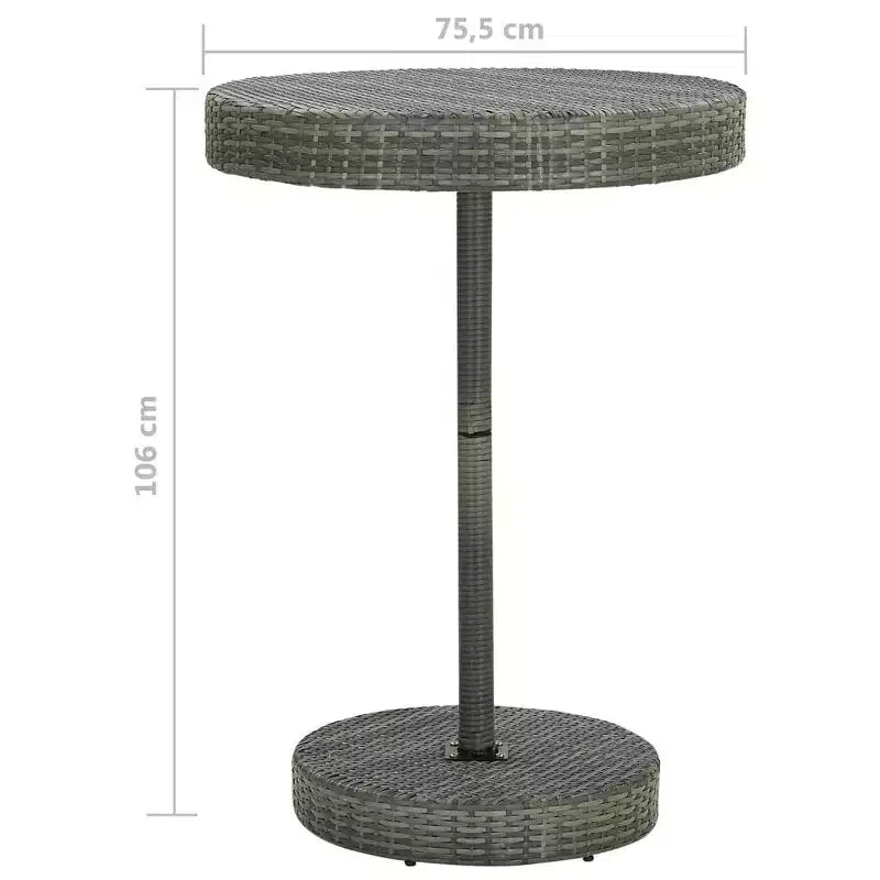 vidaXL Gartenbar-Set mit Kissen Polyrattan-Sitz 3/Mehrfarbig