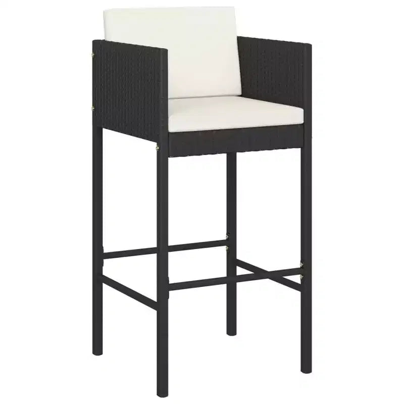 vidaXL Gartenbar-Set mit Kissen Polyrattan-Sitz 3/Mehrfarbig