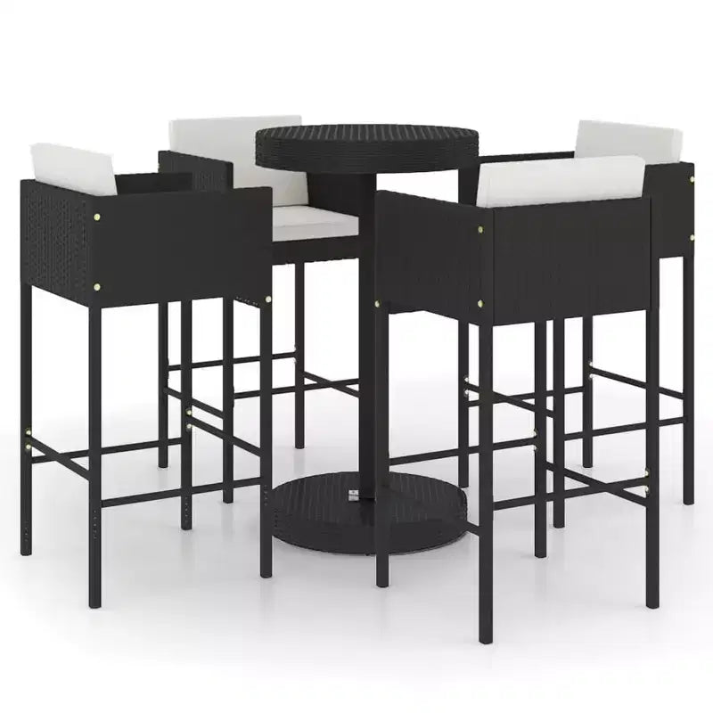 vidaXL Patio Bar Set with Cushions Poly Rattan Seat 3/Multi Colors