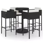 vidaXL Patio Bar Set with Cushions Poly Rattan Seat 3/Multi Colors
