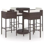 vidaXL Gartenbar-Set mit Kissen Polyrattan-Sitz 3/Mehrfarbig