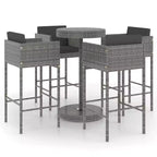vidaXL Gartenbar-Set mit Kissen Polyrattan-Sitz 3/Mehrfarbig