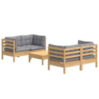 vidaXL Massives Kiefernholz Lounge-Set mit Kissen, mehrere Farben