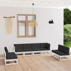 vidaXL Modulares Garten-Lounge-Set mit Kissen – Kiefer massiv und wetterbeständiger Stoff