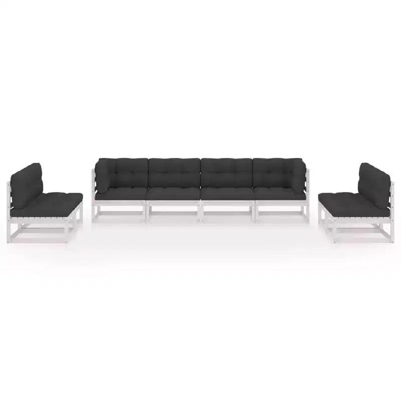 vidaXL Modulares Garten-Lounge-Set mit Kissen – Kiefer massiv und wetterbeständiger Stoff