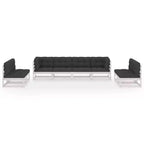 vidaXL Modulares Garten-Lounge-Set mit Kissen – Kiefer massiv und wetterbeständiger Stoff