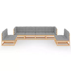 vidaXL Modulares Garten-Lounge-Set mit Kissen – Kiefer massiv und wetterbeständiger Stoff