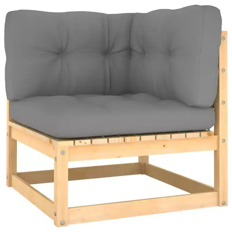vidaXL Modulares Garten-Lounge-Set mit Kissen – Kiefer massiv und wetterbeständiger Stoff