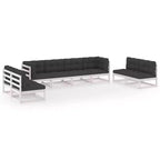 vidaXL Modulares Garten-Lounge-Set mit Kissen – Kiefer massiv und wetterbeständiger Stoff
