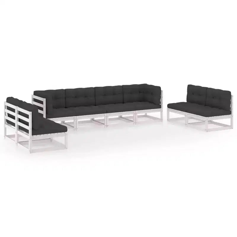 vidaXL Modulares Garten-Lounge-Set mit Kissen – Kiefer massiv und wetterbeständiger Stoff