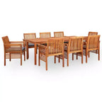 vidaXL Outdoor Dining Set with Cushions - Solid Acacia Wood