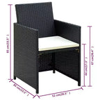 vidaXL Loungesofa-Set PE-Rattan, pulverbeschichteter Stahl, Polyester Mittel