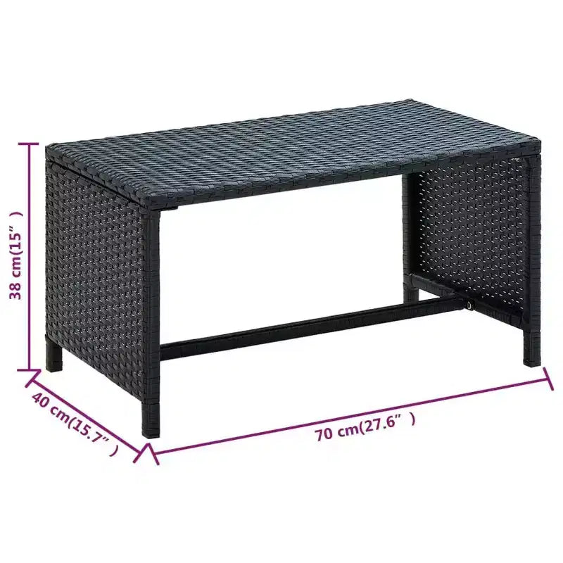vidaXL Loungesofa-Set PE-Rattan, pulverbeschichteter Stahl, Polyester Mittel