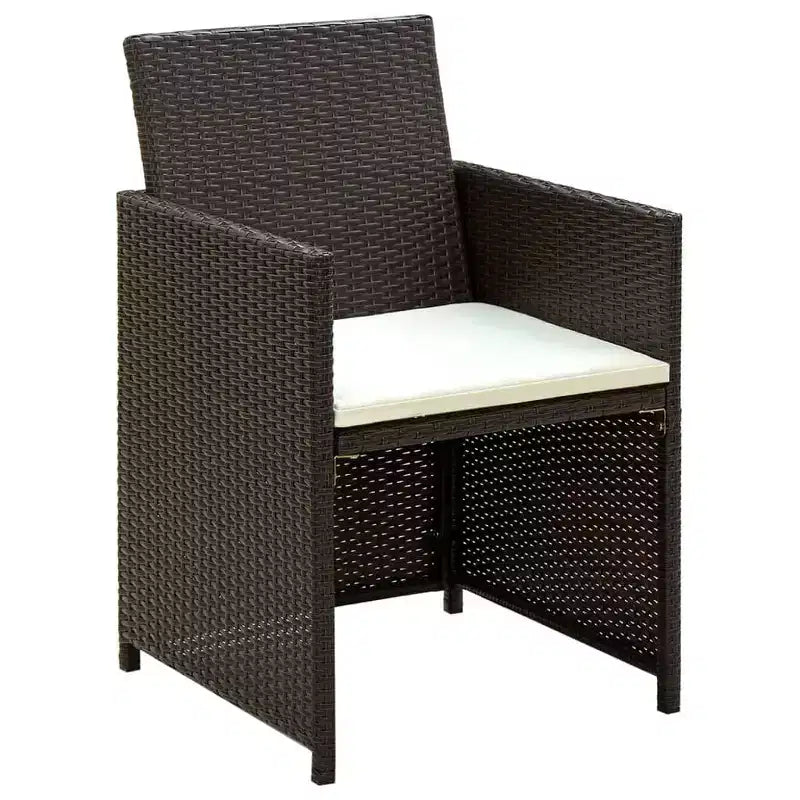 vidaXL Loungesofa-Set PE-Rattan, pulverbeschichteter Stahl, Polyester Mittel