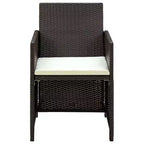 vidaXL Loungesofa-Set PE-Rattan, pulverbeschichteter Stahl, Polyester Mittel