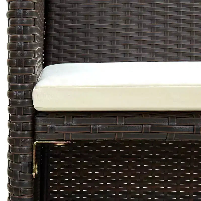 vidaXL Loungesofa-Set PE-Rattan, pulverbeschichteter Stahl, Polyester Mittel