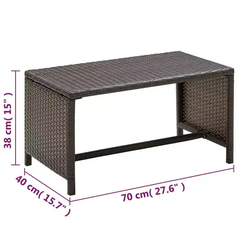 vidaXL Loungesofa-Set PE-Rattan, pulverbeschichteter Stahl, Polyester Mittel