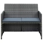 vidaXL Loungesofa-Set PE-Rattan, pulverbeschichteter Stahl, Polyester Mittel