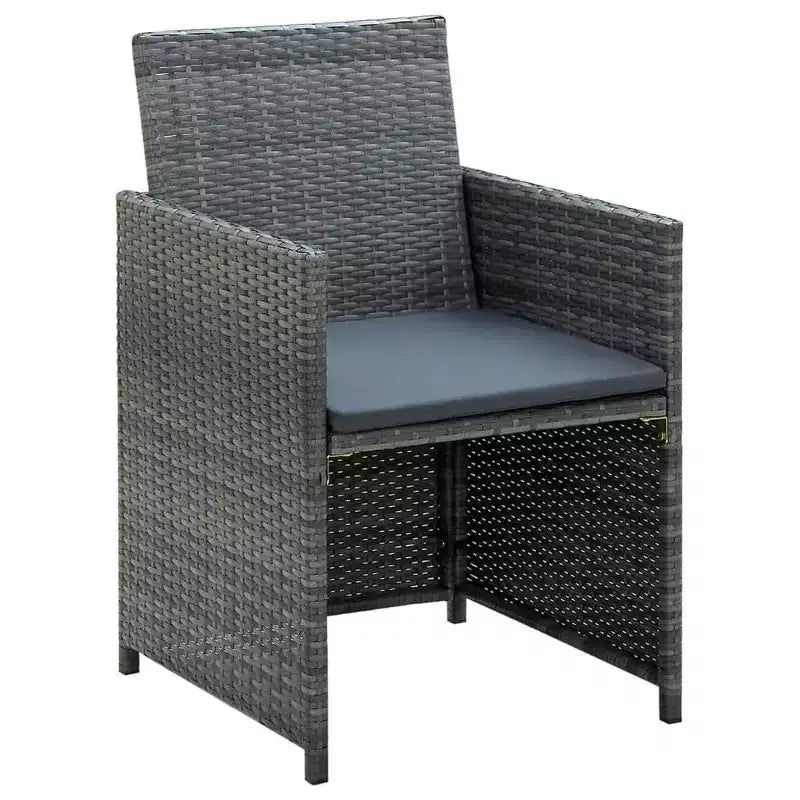 vidaXL Loungesofa-Set PE-Rattan, pulverbeschichteter Stahl, Polyester Mittel