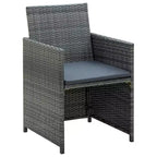 vidaXL Loungesofa-Set PE-Rattan, pulverbeschichteter Stahl, Polyester Mittel