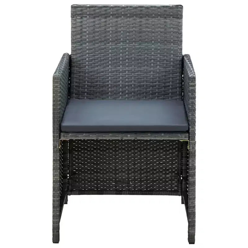 vidaXL Loungesofa-Set PE-Rattan, pulverbeschichteter Stahl, Polyester Mittel