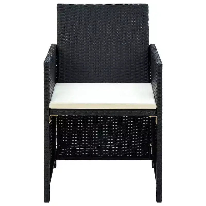 vidaXL Loungesofa-Set PE-Rattan, pulverbeschichteter Stahl, Polyester Mittel