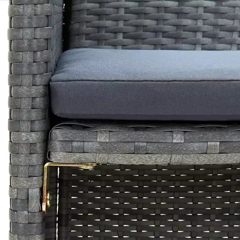 vidaXL Loungesofa-Set PE-Rattan, pulverbeschichteter Stahl, Polyester Mittel