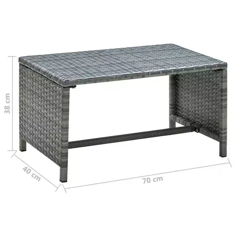 vidaXL Loungesofa-Set PE-Rattan, pulverbeschichteter Stahl, Polyester Mittel