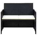 vidaXL Loungesofa-Set PE-Rattan, pulverbeschichteter Stahl, Polyester Mittel