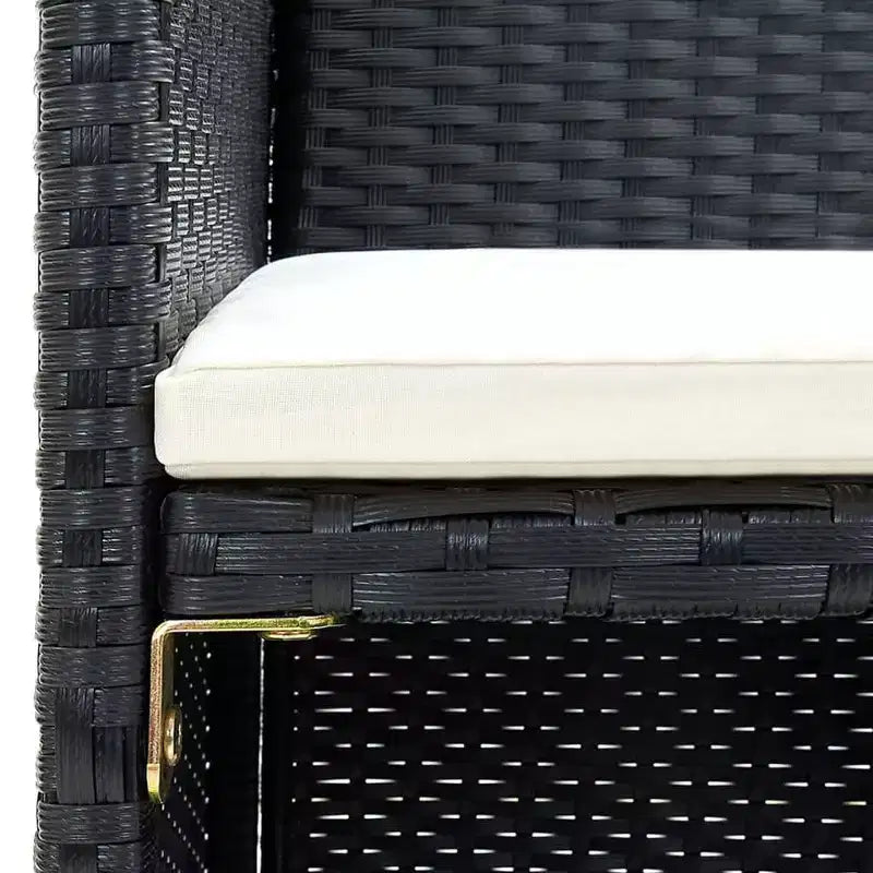 vidaXL Loungesofa-Set PE-Rattan, pulverbeschichteter Stahl, Polyester Mittel