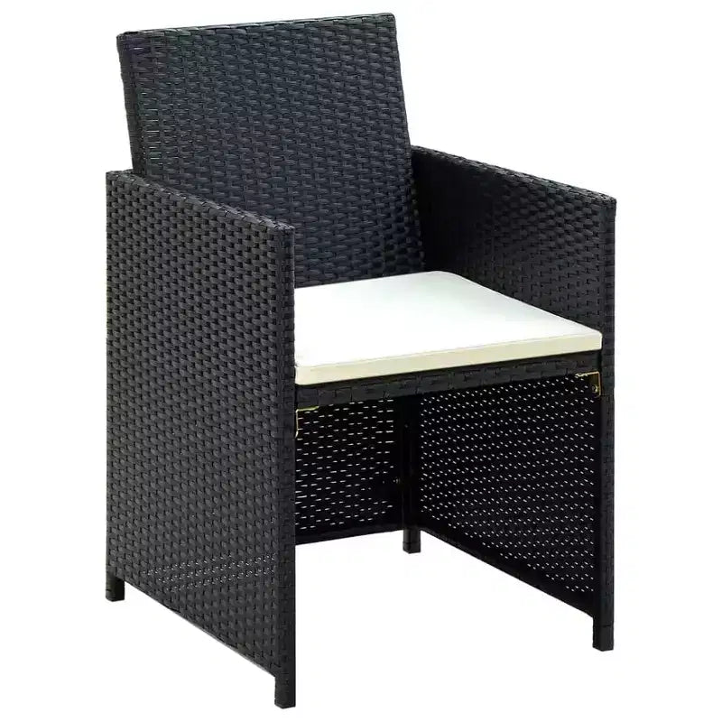 vidaXL Sofa Set PE rattan, powder-coated steel, polyester Medium