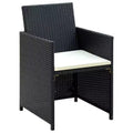 vidaXL Sofa Set PE rattan, powder-coated steel, polyester Medium