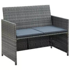 vidaXL Loungesofa-Set PE-Rattan, pulverbeschichteter Stahl, Polyester Mittel