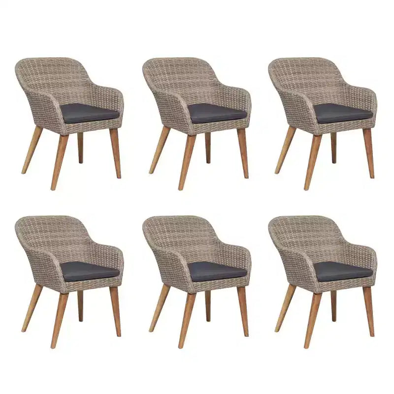 vidaXL Terrassen-Essgruppe Outdoor-Tisch und -Stühle Möbelset Polyrattan