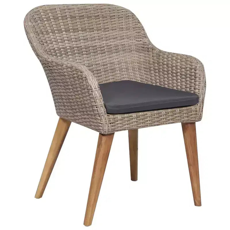 vidaXL Terrassen-Essgruppe Outdoor-Tisch und -Stühle Möbelset Polyrattan