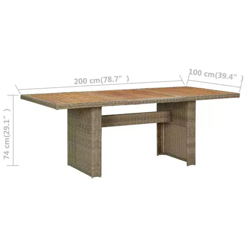 vidaXL Terrassen-Essgruppe Outdoor-Tisch und -Stühle Möbelset Polyrattan
