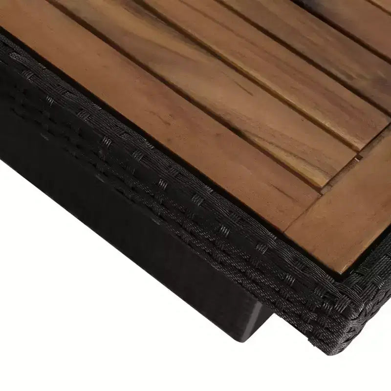 vidaXL Terrassen-Essgruppe Outdoor-Tisch und -Stühle Möbelset Polyrattan