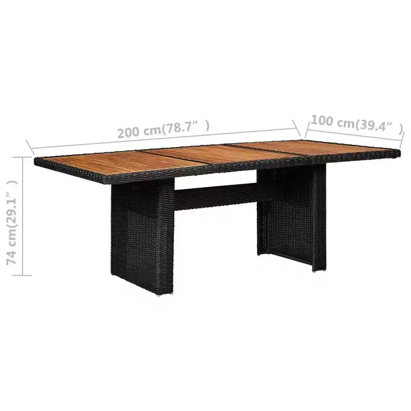 vidaXL Terrassen-Essgruppe Outdoor-Tisch und -Stühle Möbelset Polyrattan