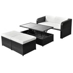vidaXL Gartenmöbel-Set Sitzgruppe mit Tisch Rattan