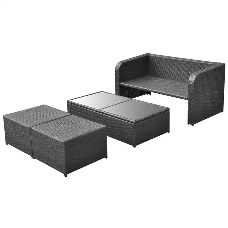 vidaXL Gartenmöbel-Set Sitzgruppe mit Tisch Rattan