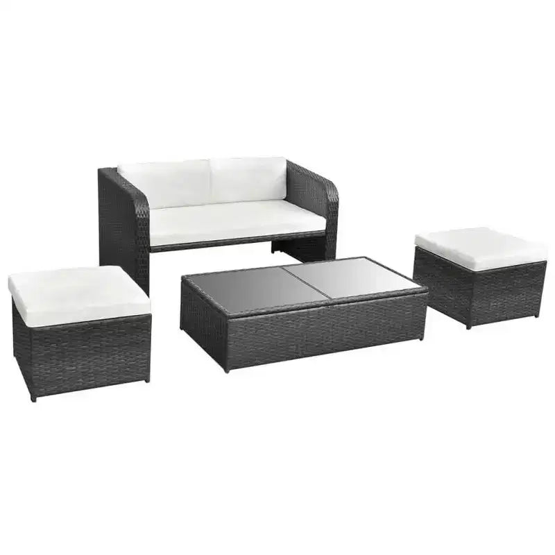 vidaXL Gartenmöbel-Set Sitzgruppe mit Tisch Rattan